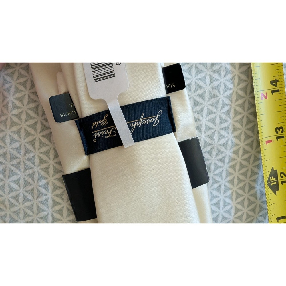 Joseph & Feiss Gold Mens Necktie Cream Ivory Off White Machine Washable Satin - Picture 5 of 5